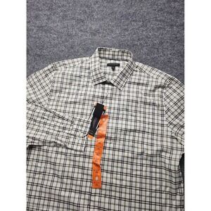 Banana Republic Shirt Mens XXL Blue Plaid Slim Fit Button Up